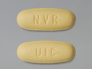 This is a Tablet imprinted with NVR on the front, UIC on the back.