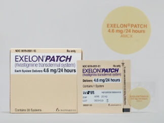 This is a Patch Transdermal 24 Hours imprinted with EXELON PATCH  4.6mg/24 hours  AMCX on the front, nothing on the back.