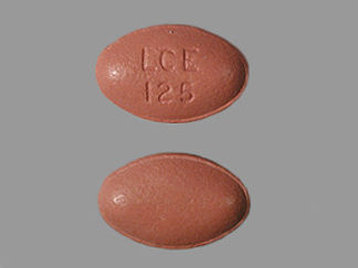 This is a Tablet imprinted with LCE 125 on the front, nothing on the back.