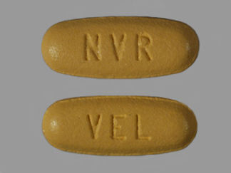 This is a Tablet imprinted with NVR on the front, VEL on the back.