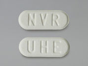 Afinitor: This is a Tablet imprinted with UHE on the front, NVR on the back.