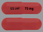 Tafinlar: This is a Capsule imprinted with GS LHF on the front, 75 mg on the back.
