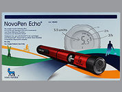 Novopen Echo: This is a Insulin Pen imprinted with nothing on the front, nothing on the back.