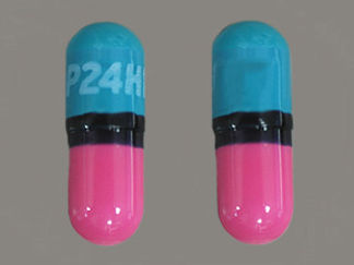 This is a Capsule Dr imprinted with P24HR on the front, nothing on the back.