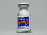 Ampicillin Sodium: Esto es un Vial blanco imprimido con nada en la parte delantera, nada en la parte posterior, y es fabricado por SANDOZ-NOVAPLUS.