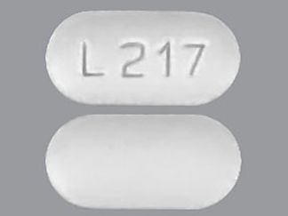This is a Tablet Chewable Dispersible imprinted with L 217 on the front, nothing on the back.
