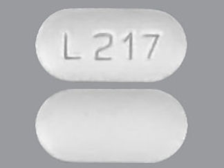 Esto es un Tableta Masticable Dispersable imprimido con L 217 en la parte delantera, nada en la parte posterior, y es fabricado por None.