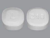 Lamotrigine: This is a white elliptical Tablet Chewable Dispersible imprinted with L on the front, 218 on the back, and is manufactured by ALEMBIC PHARMAC.