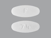 Losartan-Hydrochlorothiazide: Esto es un Tableta imprimido con F en la parte delantera, 74 en la parte posterior, y es fabricado por None.