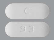 Ciprofloxacin Hcl: This is a white oblong Tablet imprinted with C on the front, 93 on the back, and is manufactured by AUROBINDO PHARM.