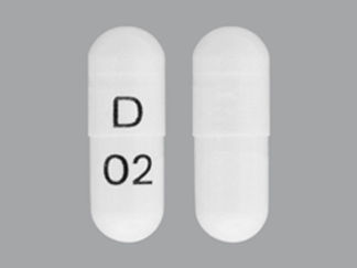 This is a Capsule imprinted with D on the front, 02 on the back.