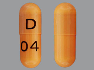This is a Capsule imprinted with D on the front, 04 on the back.