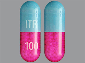 This is a Capsule imprinted with ITR on the front, 100 on the back.