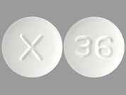 All Day Allergy: This is a Tablet imprinted with X on the front, 36 on the back.