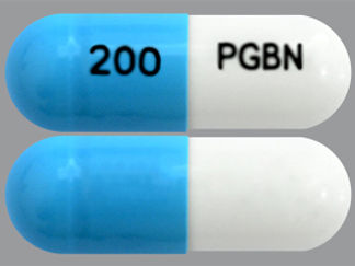 This is a Capsule imprinted with 200 on the front, PGBN on the back.