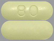 Febuxostat: This is a Tablet imprinted with 80 on the front, nothing on the back.
