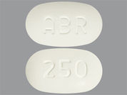 Abiraterone Acetate: This is a Tablet imprinted with ABR on the front, 250 on the back.