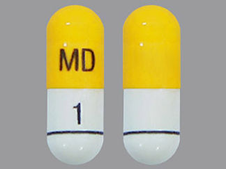 This is a Capsule imprinted with MD on the front, 1 on the back.