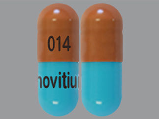 This is a Capsule imprinted with 014 on the front, Novitium on the back.