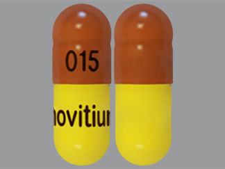 This is a Capsule imprinted with 015 on the front, Novitium on the back.