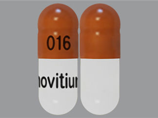 This is a Capsule imprinted with 016 on the front, Novitium on the back.