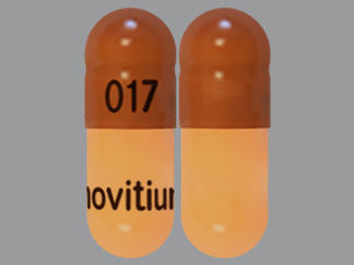 This is a Capsule imprinted with 017 on the front, Novitium on the back.