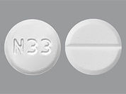 Acetazolamide: Esto es un Tableta imprimido con N33 en la parte delantera, nada en la parte posterior, y es fabricado por None.