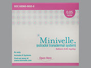 Minivelle: This is a Patch Transdermal Semiweekly imprinted with nothing on the front, nothing on the back.