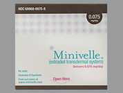 Minivelle: This is a Patch Transdermal Semiweekly imprinted with nothing on the front, nothing on the back.