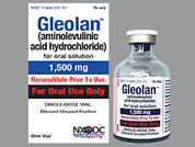 Gleolan: This is a Solution Reconstituted Oral imprinted with nothing on the front, nothing on the back.