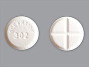 Pyridostigmine Bromide: This is a Tablet imprinted with OCEANSIDE  302 on the front, nothing on the back.