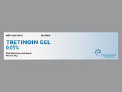 Tretinoin: Esto es un Gel imprimido con nada en la parte delantera, nada en la parte posterior, y es fabricado por None.