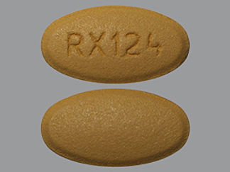 This is a Tablet imprinted with RX124 on the front, nothing on the back.