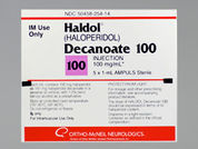 Haldol Decanoate: This is a Ampul imprinted with nothing on the front, nothing on the back.