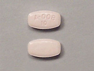 This is a Tablet imprinted with A-008  10 on the front, nothing on the back.