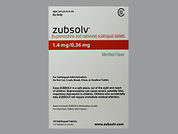 Zubsolv: Esto es un Tableta Sublingual imprimido con 1.4 en la parte delantera, nada en la parte posterior, y es fabricado por None.