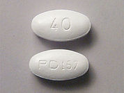 Lipitor: This is a Tablet imprinted with 40 on the front, PD 157 on the back.