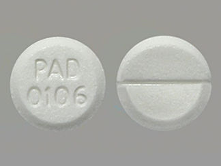 This is a Tablet imprinted with PAD  0106 on the front, nothing on the back.