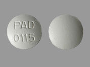Flavoxate Hcl: This is a Tablet imprinted with PAD   0115 on the front, nothing on the back.
