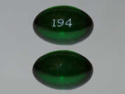 Vitamin D2: Esto es un Cápsula verde oval imprimido con 194 en la parte delantera, nada en la parte posterior, y es fabricado por AVET PHARMACEUT.