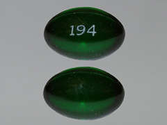 This is a green oval Capsule imprinted with 194 on the front, nothing on the back, and is manufactured by AVET PHARMACEUT.