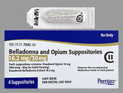 Belladonna & Opium: This is a Suppository Rectal imprinted with nothing on the front, nothing on the back.