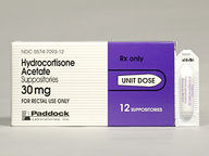 Supositorio Rectal de 30 Mg de Hydrocortisone Acetate