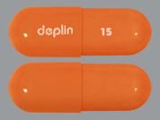 Deplin-Algal Oil: This is a Capsule imprinted with deplin on the front, 15 on the back.