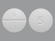 Trihexyphenidyl Hcl: This is a Tablet imprinted with N  T on the front, 5 on the back.