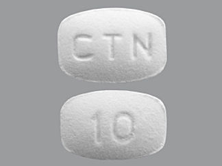 This is a Tablet imprinted with CTN on the front, 10 on the back.