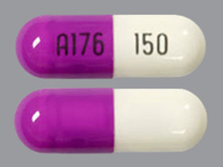 Esto es un Cápsula LP 24 Hr imprimido con A176 en la parte delantera, 150 en la parte posterior, y es fabricado por None.