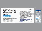 Buprenorphine Hydrochloride: This is a Vial imprinted with nothing on the front, nothing on the back.