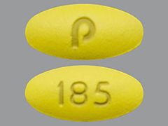 This is a Tablet imprinted with P on the front, 185 on the back.