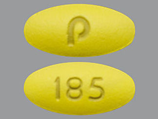 This is a Tablet imprinted with P on the front, 185 on the back.